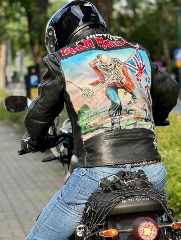 Kurtka skórzana na motor na motor